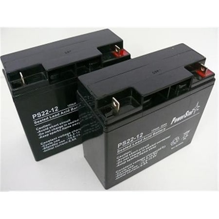 Batteryjack PowerStar PS12-22-2Pack6 12V; 22Ah Battery For Pride Mobility Go-Go Elite PS12-22-2Pack6